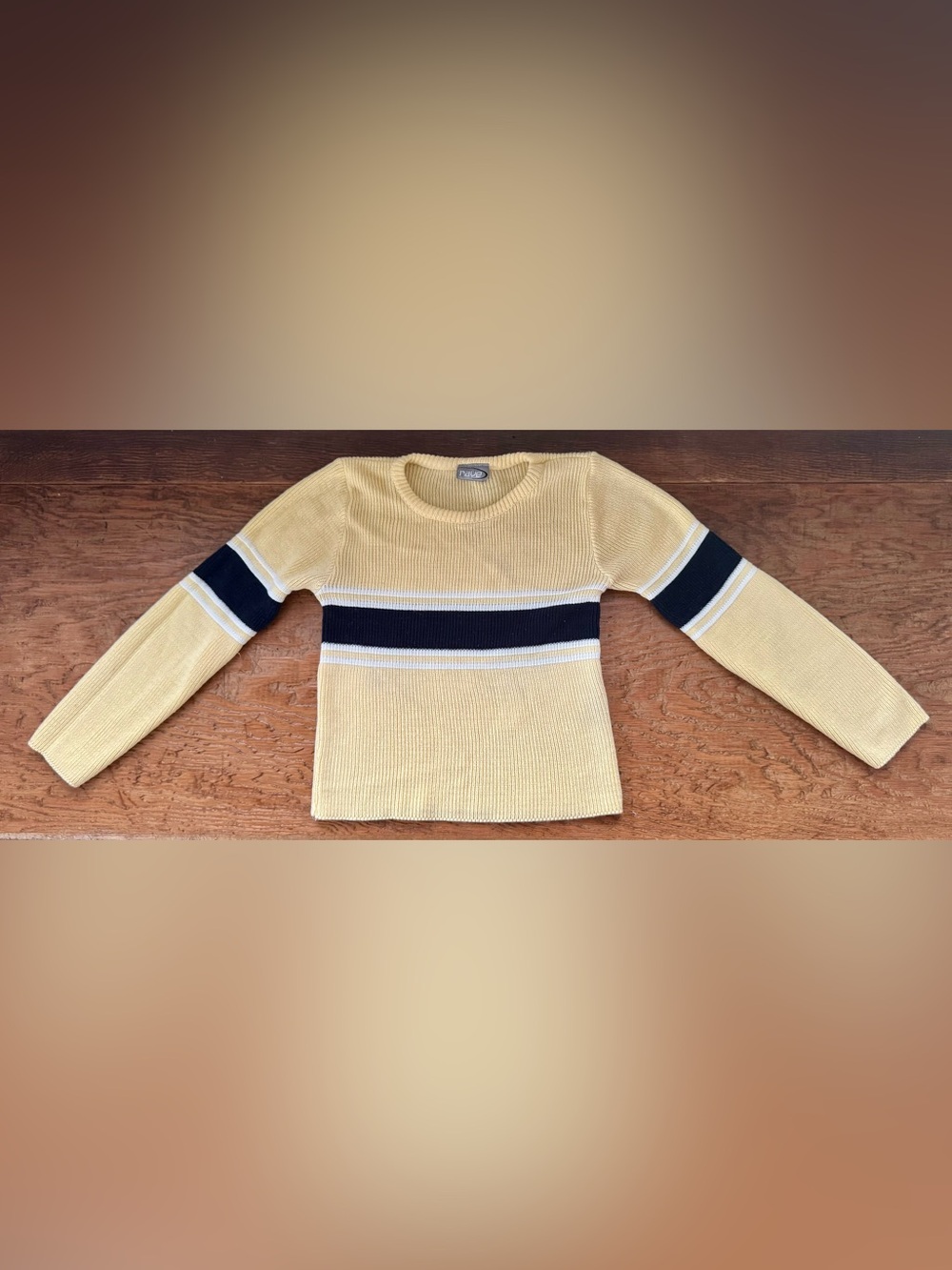 Vintage Yellow Stripe Knit Sweater